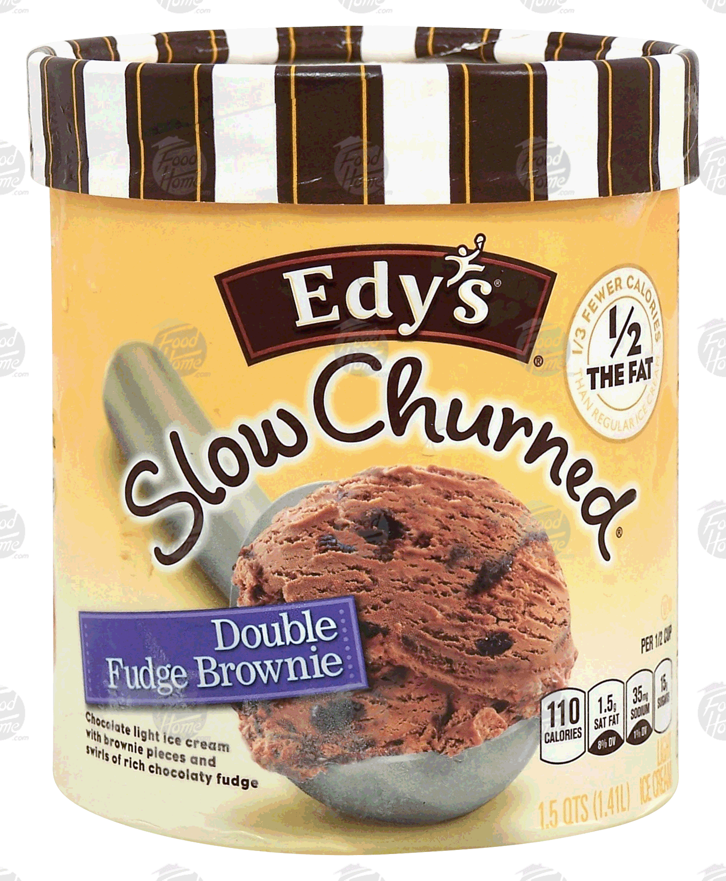 Edy's Slow Churned double fudge brownie in light chocolate ice cream Full-Size Picture